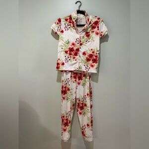 Tahari Kids Floral Pajama Set - Red and Green